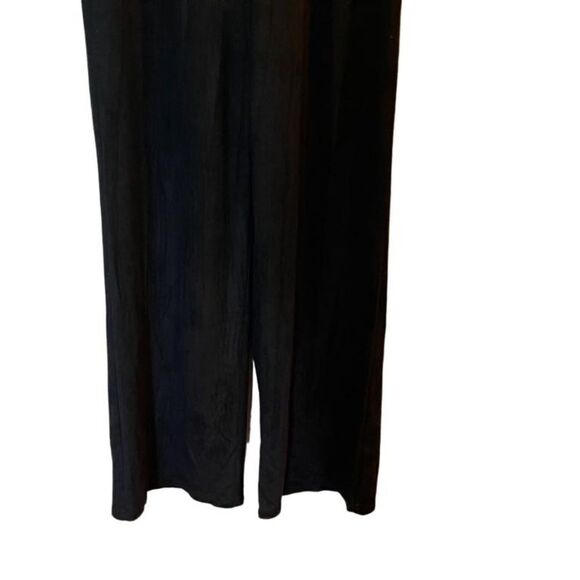 SUGAR + L!PS Black Suede Eyelet Embroidered Halter Jumpsuit size medium - Picture 4 of 7